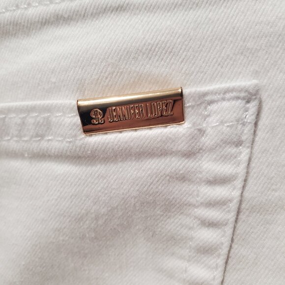 Jennifer Lopez White Cotton Spandex Blend Capri 5 Pocket Style Jeans   16P - Picture 5 of 10